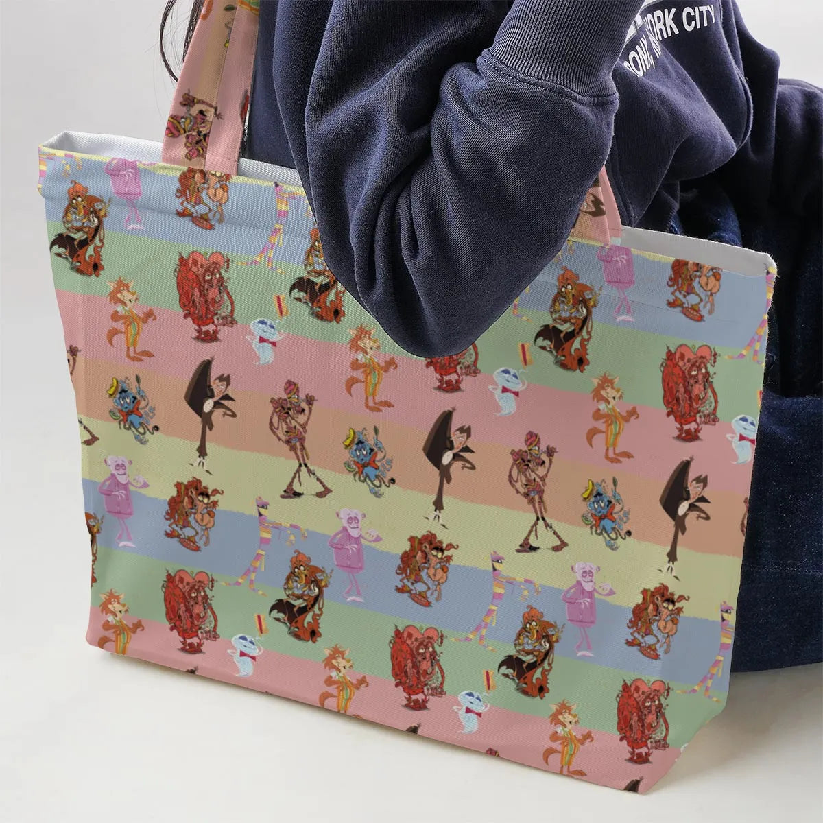 Spooky Monster Mash Cereal Monster Large Tote Bag