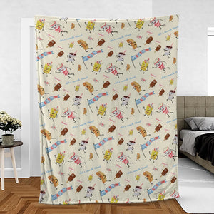 Let's All Go To The Lobby Retro Cartoon Fleece Blanket