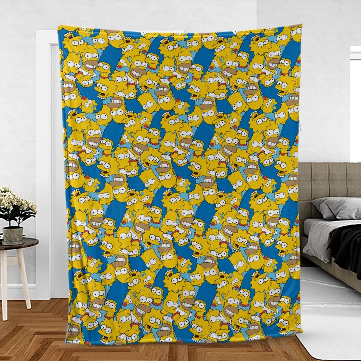 Head Toss The Simpson Characters Fleece Blanket