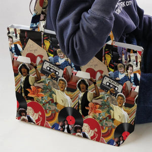 Vintage Collage Bill and Ted Large Tote Bag