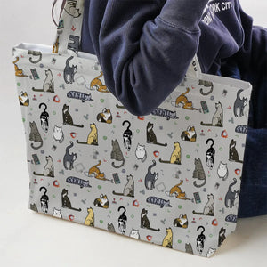 Cat the Gamer Pattern Large Tote Bag