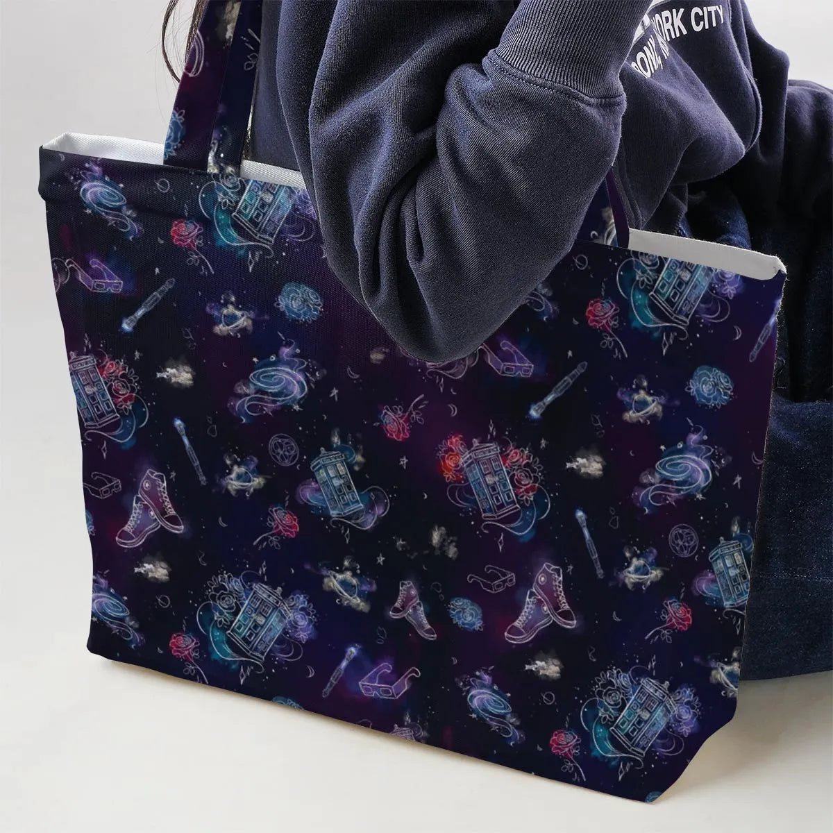 Tardis Doctor Who Seamless Large Tote Bag