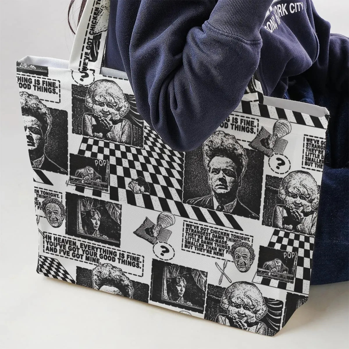 Surreal Disturbing Atmospheric A nightmare Eraserhead Large Tote Bag