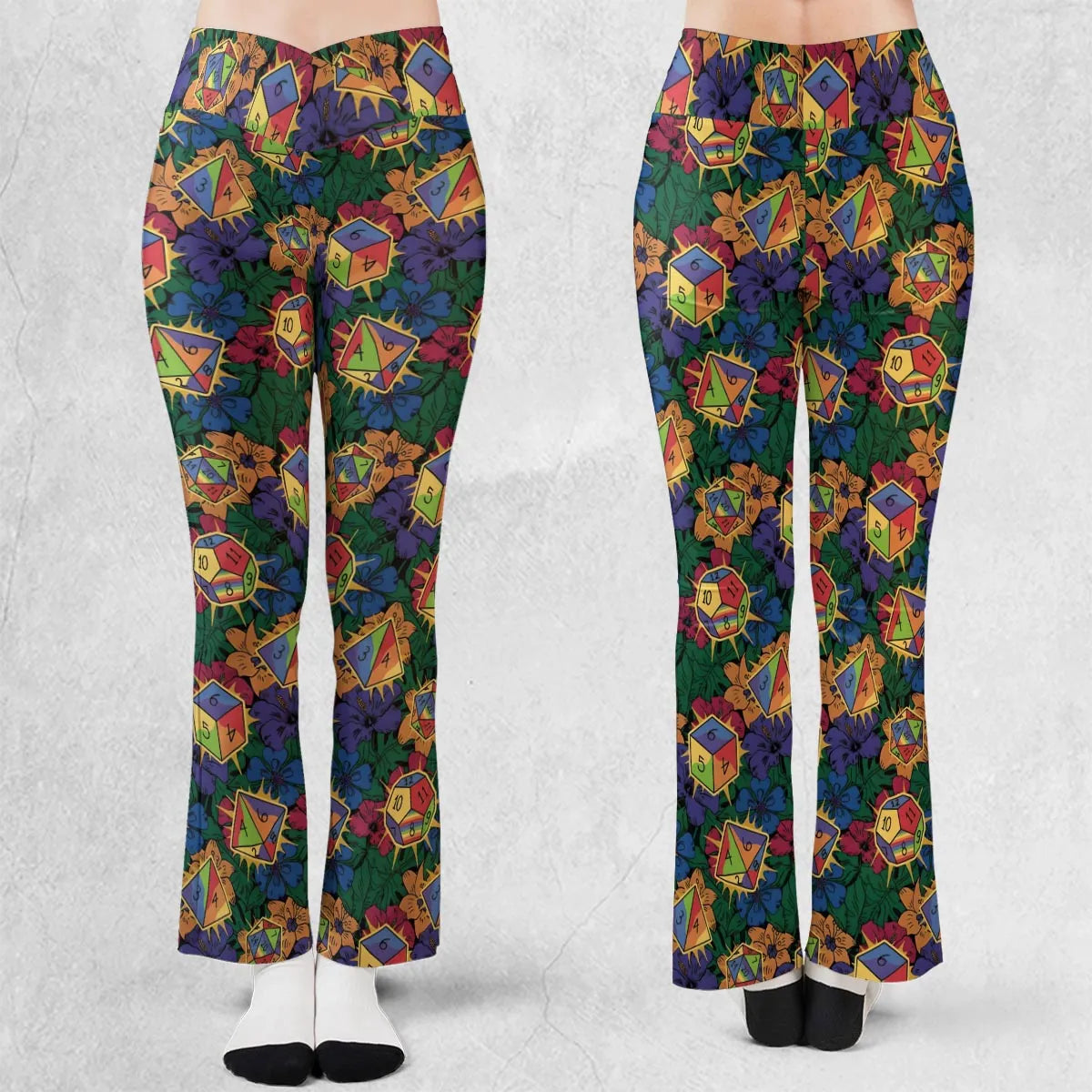 Tropical Dice DnD Flare Leggings