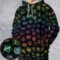 DnD Rainbow Dice Set Pattern All-over Print Hoodie