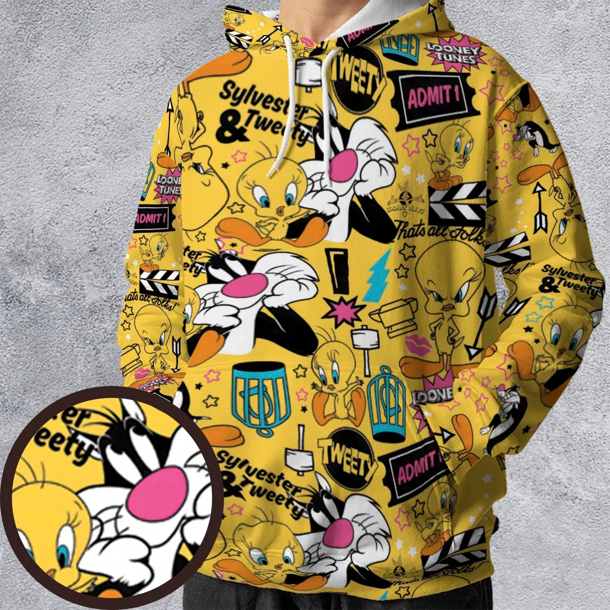 Cartoon Drip Looney Tunes All-over Print Hoodie