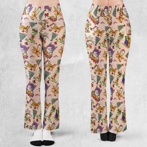 Garfield And Odie Christmas Sleigh Flare Leggings