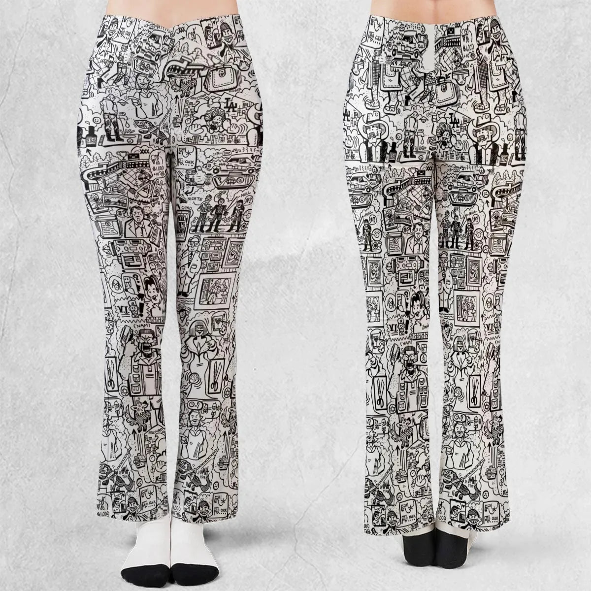 The Big Lebowski Doodles Flare Leggings