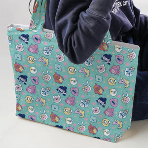 Adventure Time Floral Pattern Large Tote Bag