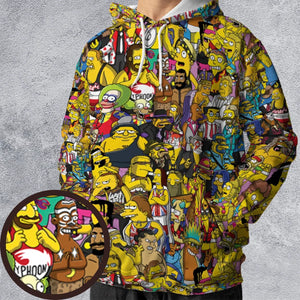 WWF Simpsons All-over Print Hoodie