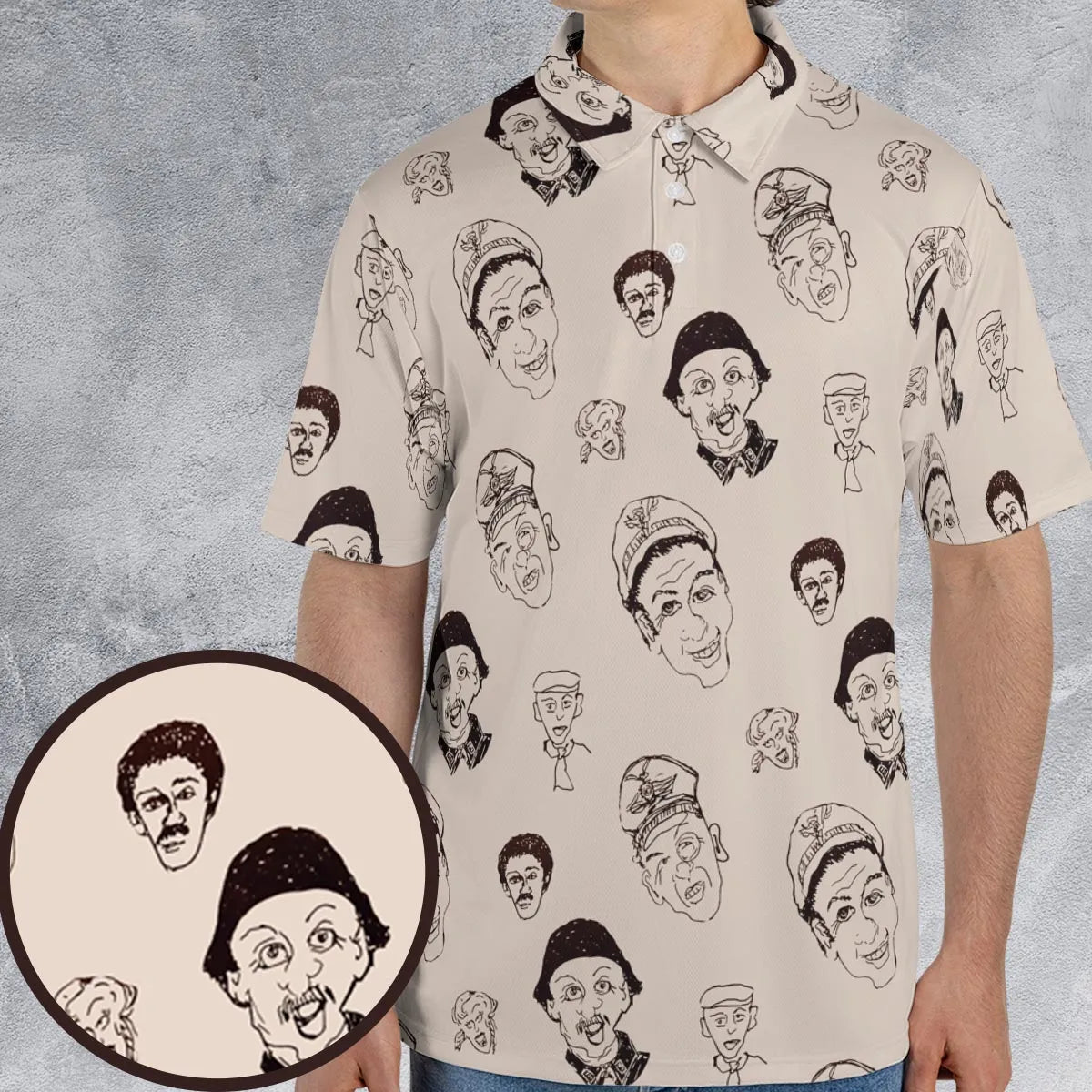 Retro Laughs Hogan's Heroes AOP Men/Women Polo Shirt