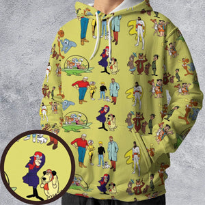 60s Cartoon Characters All-over Print Hoodie
