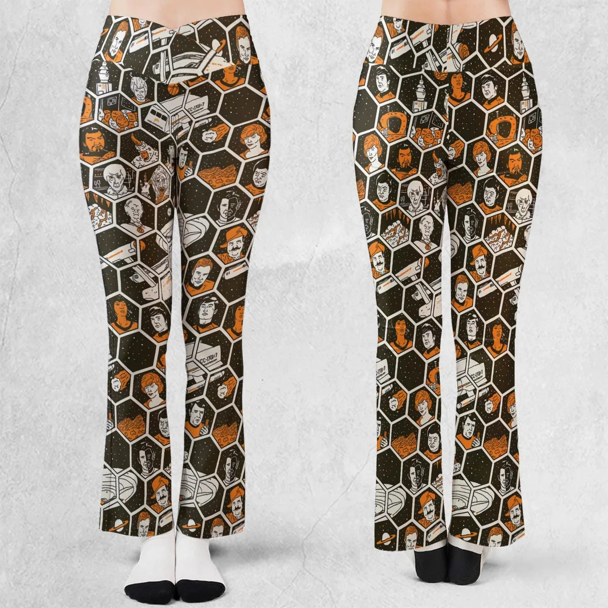 TrekToon Star Trek Hive Pattern Flare Leggings
