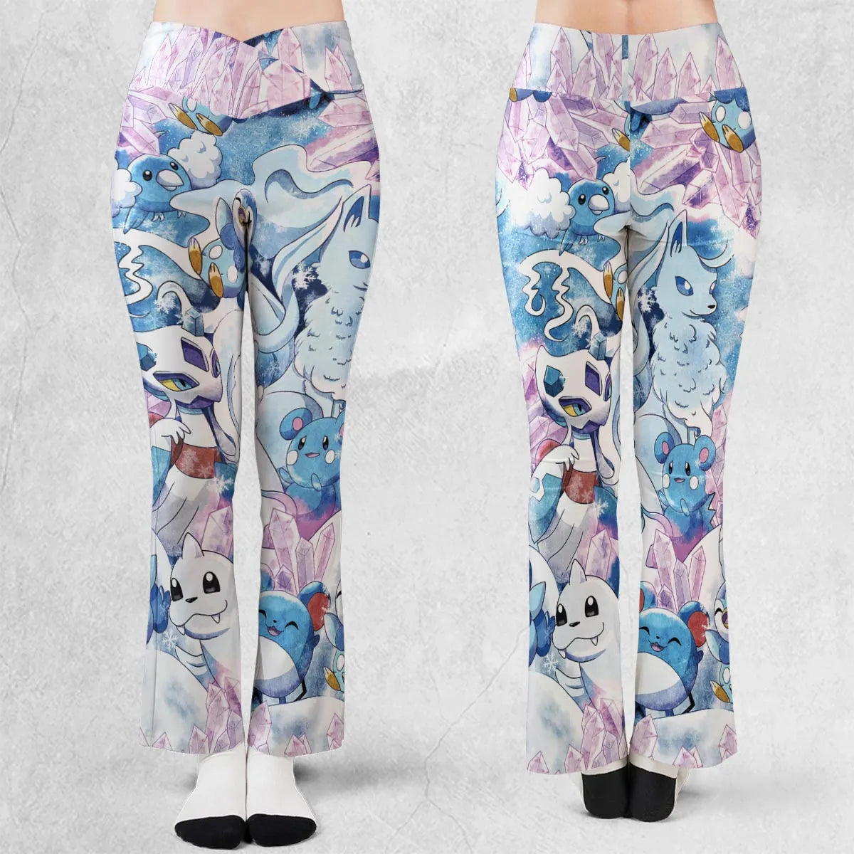 Winter Friends Pokemon Pattern Flare Leggings