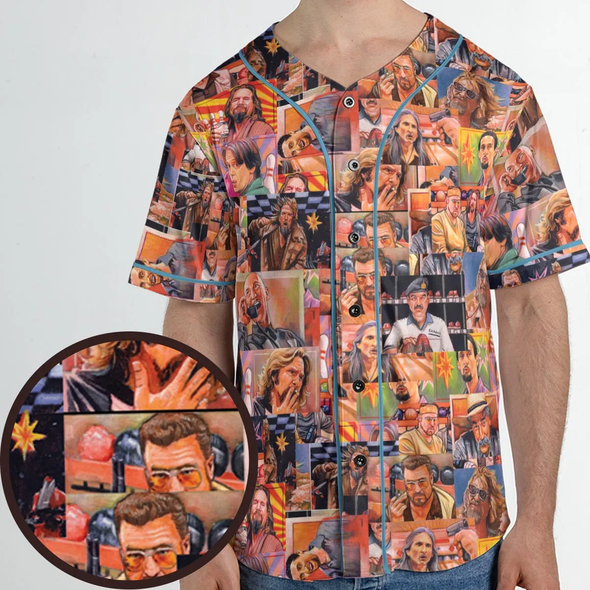 The Big Lebowski Painting Pattern Unisex Baseball Jersey