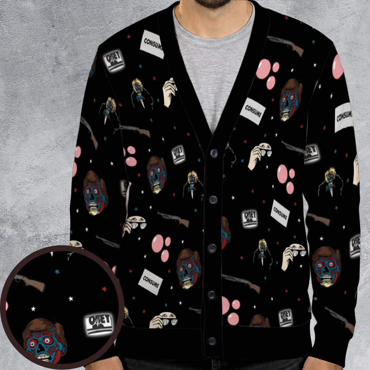 Consume They Live Patterns Cardigan