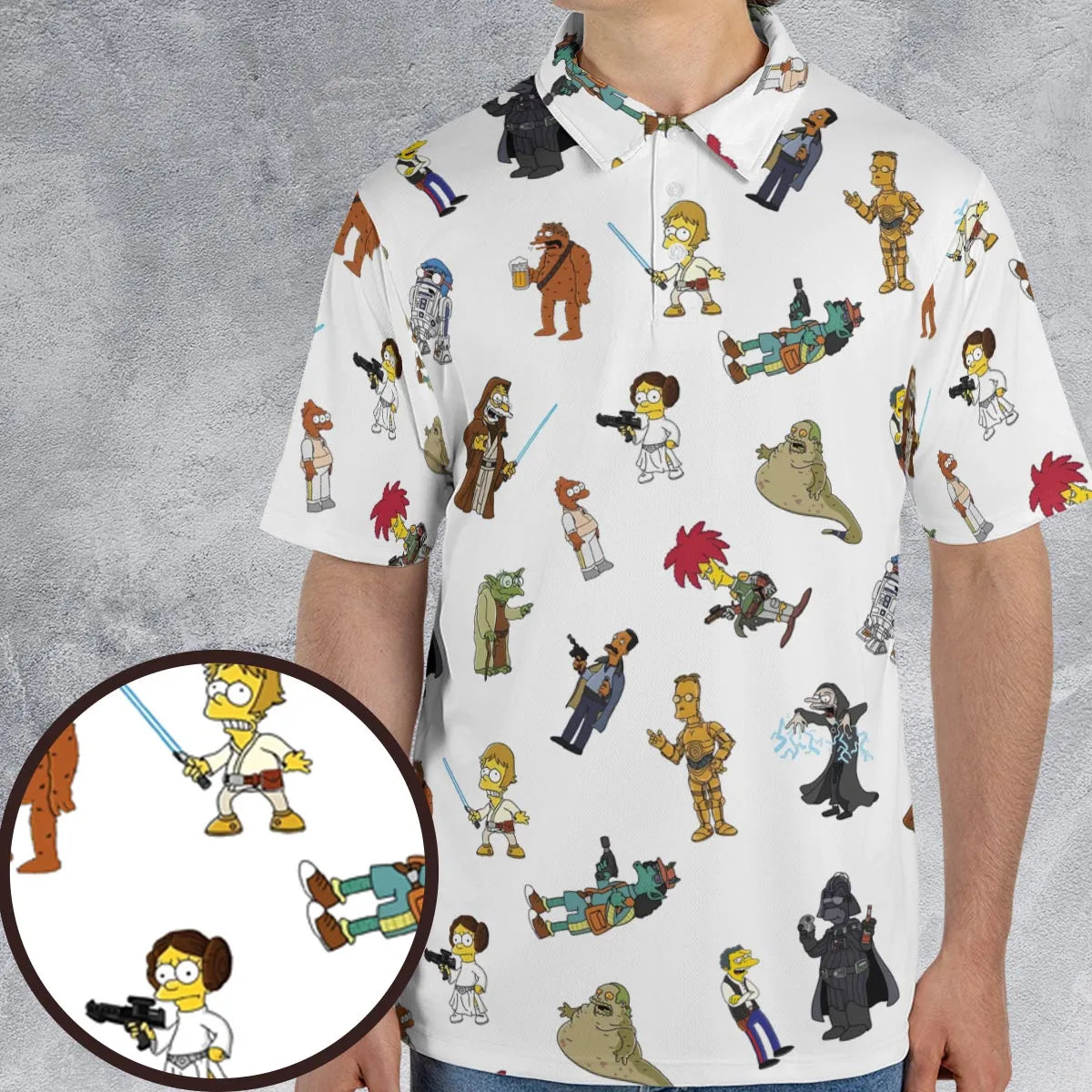 Simpsons Star Wars Mashup AOP Men/Women Polo Shirt