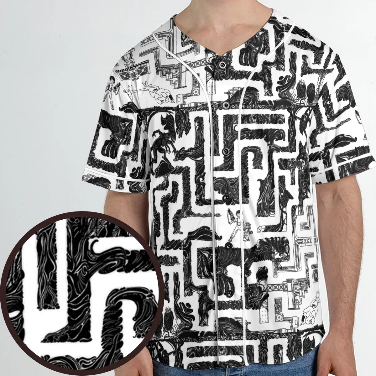 Xenomorph Alien Maze Unisex Baseball Jersey