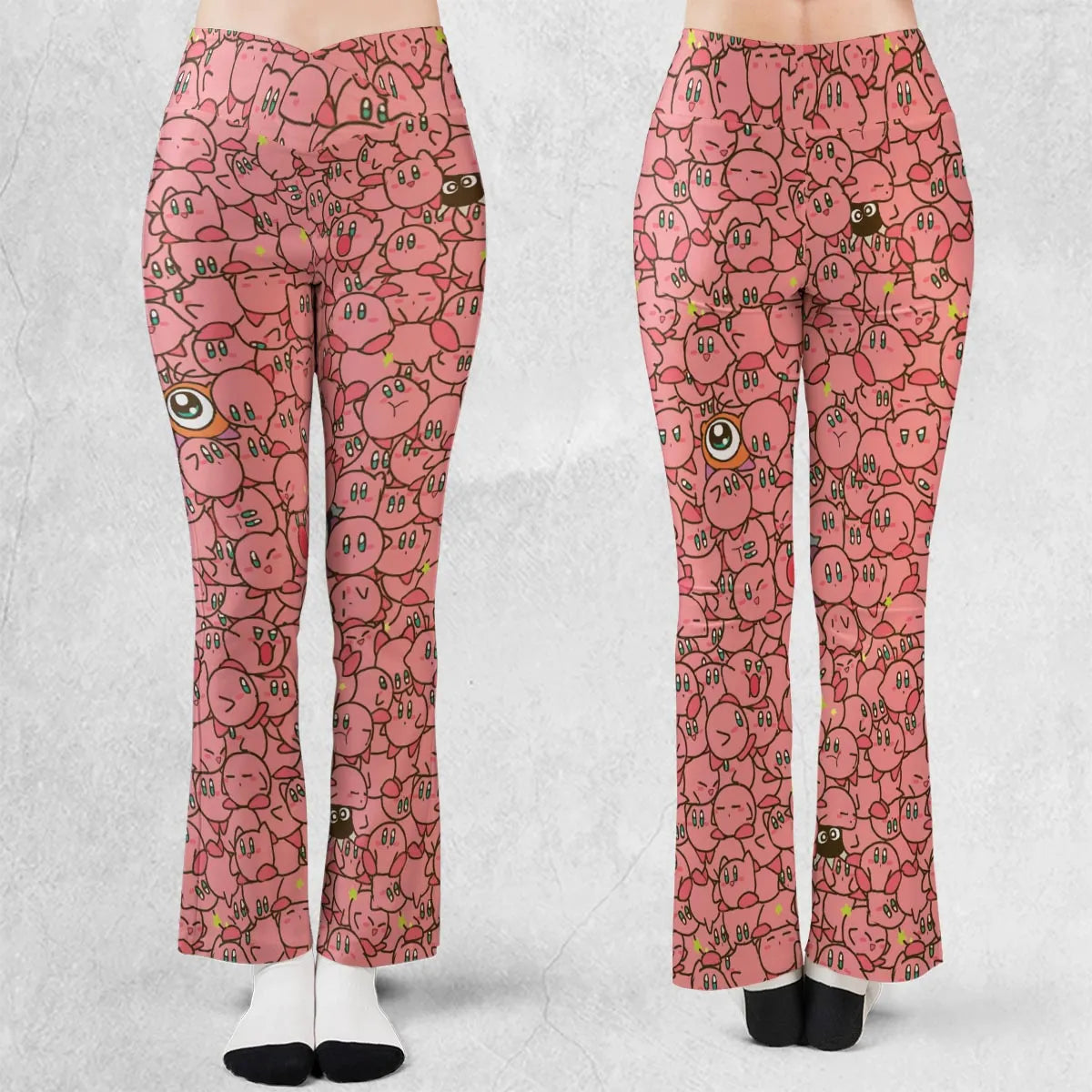 Cute Kirby Waddle Doo Bandana Waddle Dee Meta Knight Kirby's Characters Flare Leggings