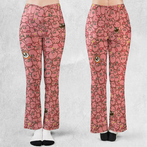 Cute Kirby Waddle Doo Bandana Waddle Dee Meta Knight Kirby's Characters Flare Leggings