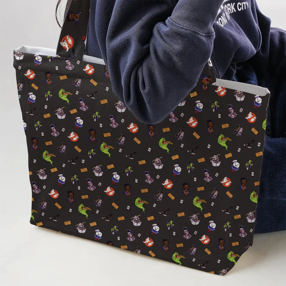 Ghostbusters Pattern Large Tote Bag