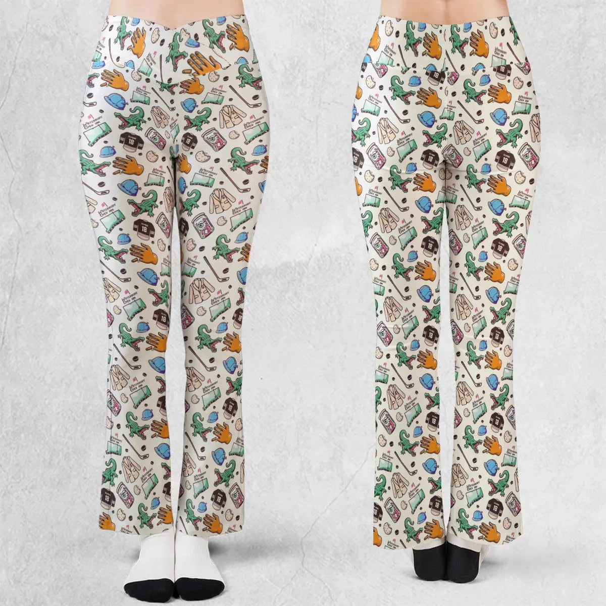 Happy Gilmore Pattern Flare Leggings