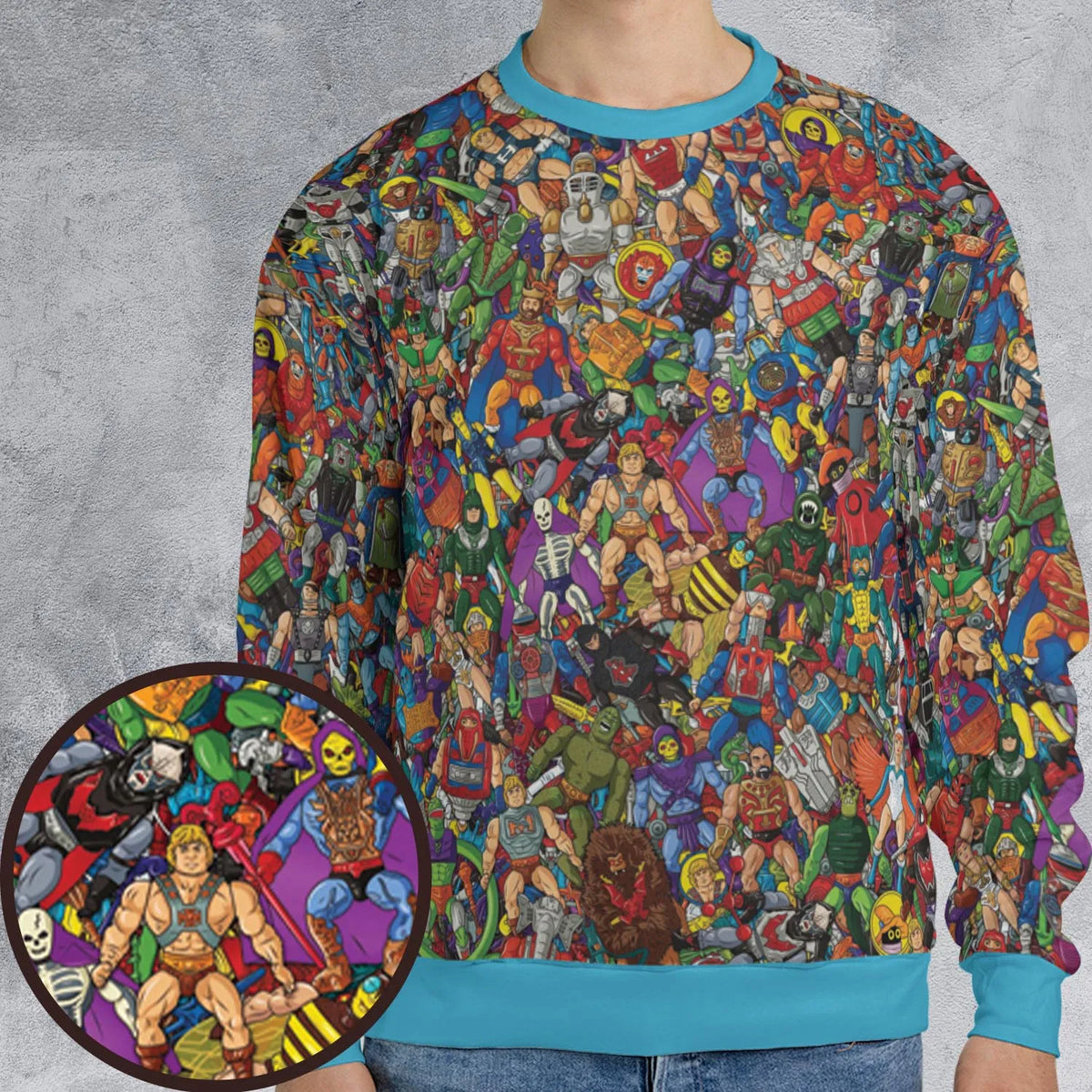 MOTU's Characters Figure Pattern He-man and The Masters of The Universe All-over Print Sweatshirt