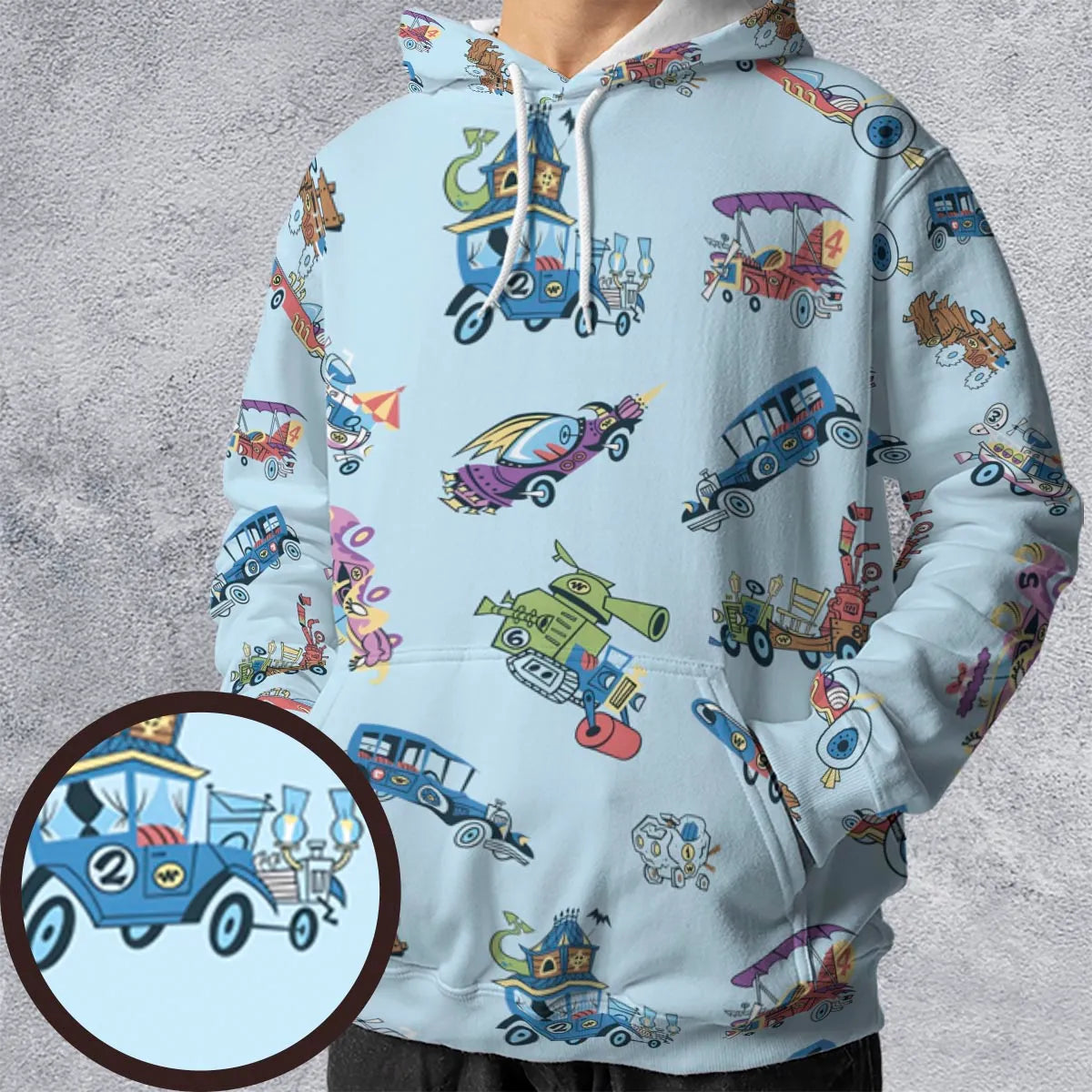 W is for Wacky Races All-over Print Hoodie
