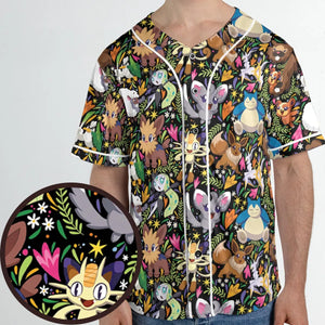 Exotic Tropical Pokemon Unisex Baseball Jersey