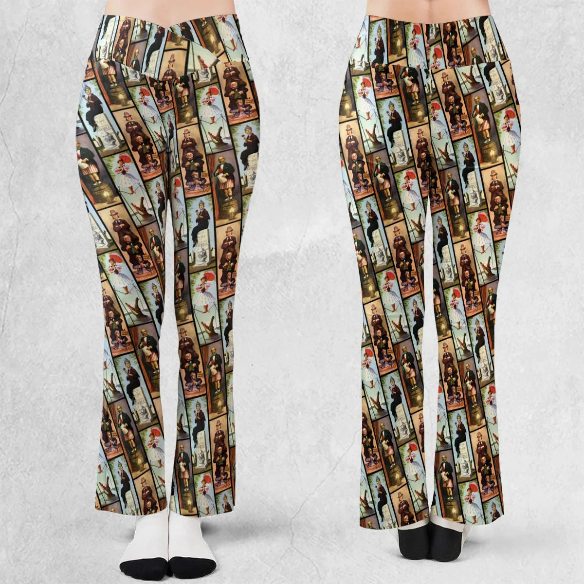 Haunted Mansion Vintage Stretch Pattern Flare Leggings