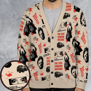 Leatherface The Texas Chainsaw Massacre Horror Pattern Cardigan