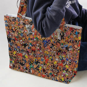 Wrestling Hulk Hogan and Buddies Figures Large Tote Bag
