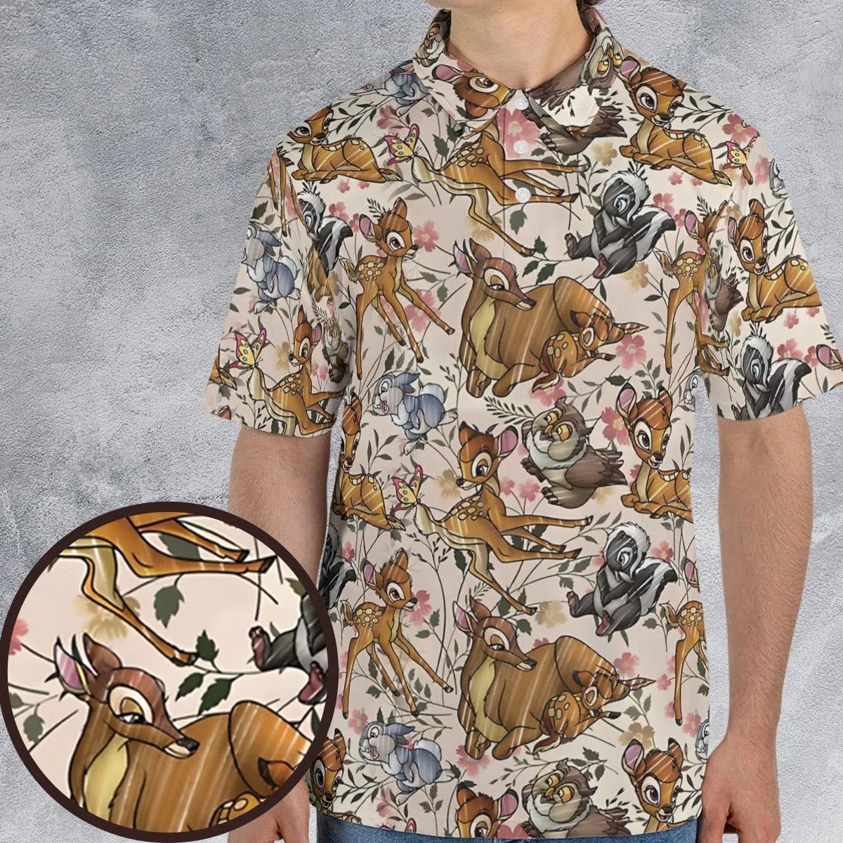 Little Wild Bambi AOP Men/Women Polo Shirt