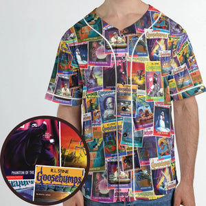 Goosebumps Monster Collage Pattern Unisex Baseball Jersey