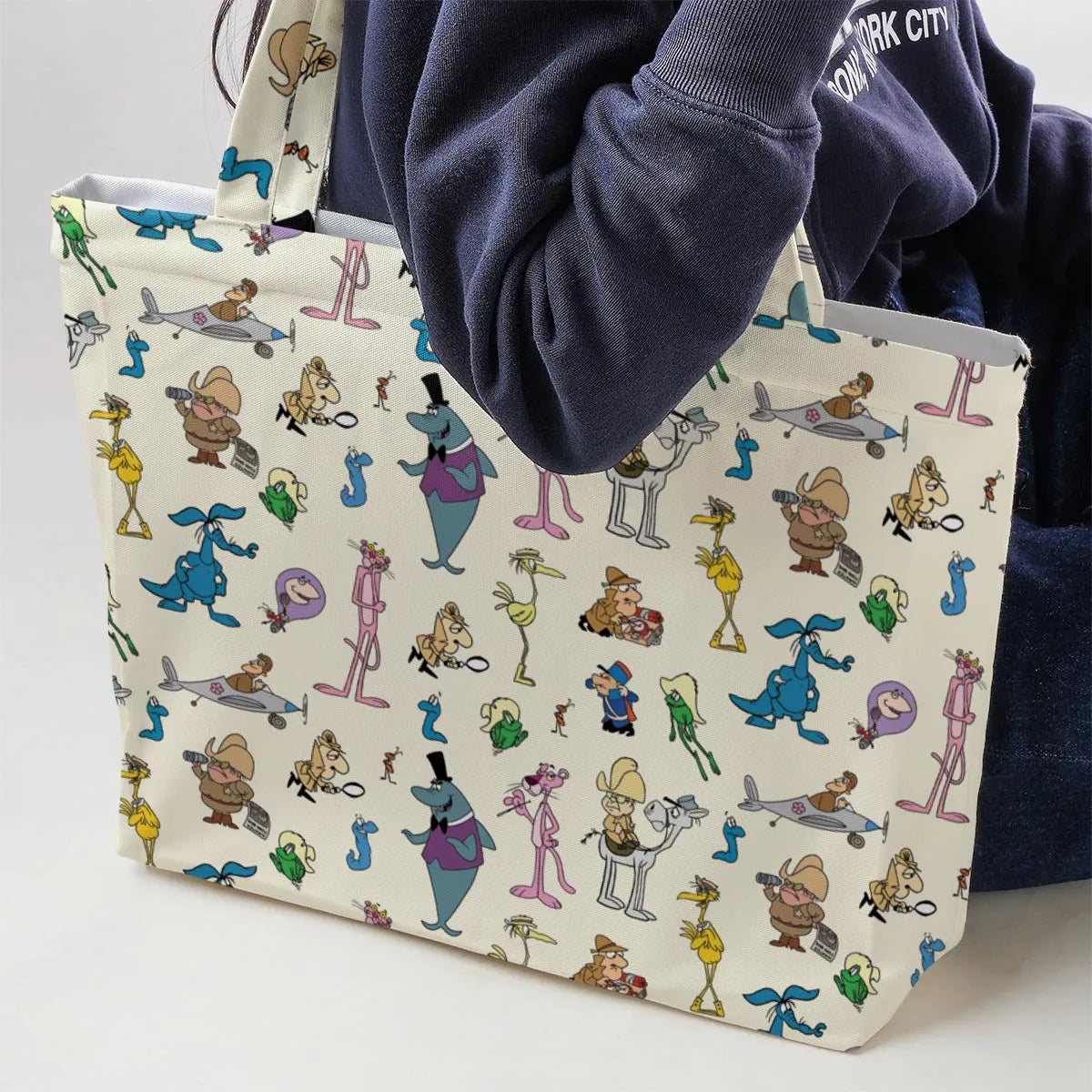 Just happens to be Pink Panther Large Tote Bag