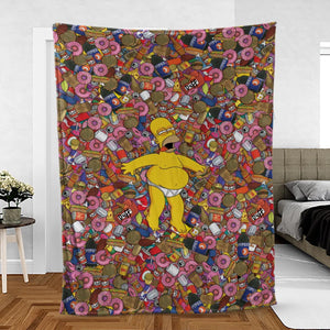 Homer Simpson Getting Drunk Duff Beer The Simpsons Fleece Blanket