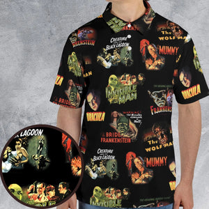 Teaming Monsters All Up Universal Monsters AOP Men/Women Polo Shirt