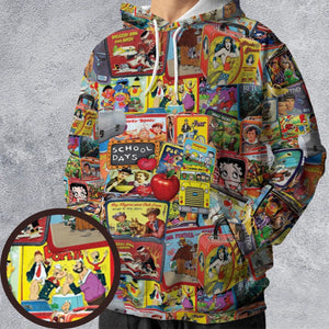 Retro Land TV Shows All-over Print Hoodie
