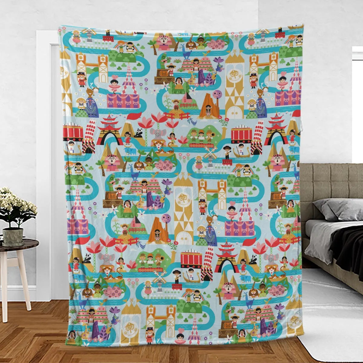 It's Small World Map Fleece Blanket