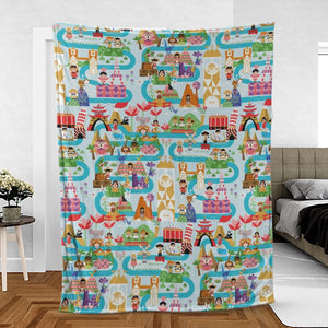 It's Small World Map Fleece Blanket