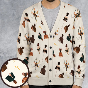 Clue The Movie Characters Pattern Cardigan