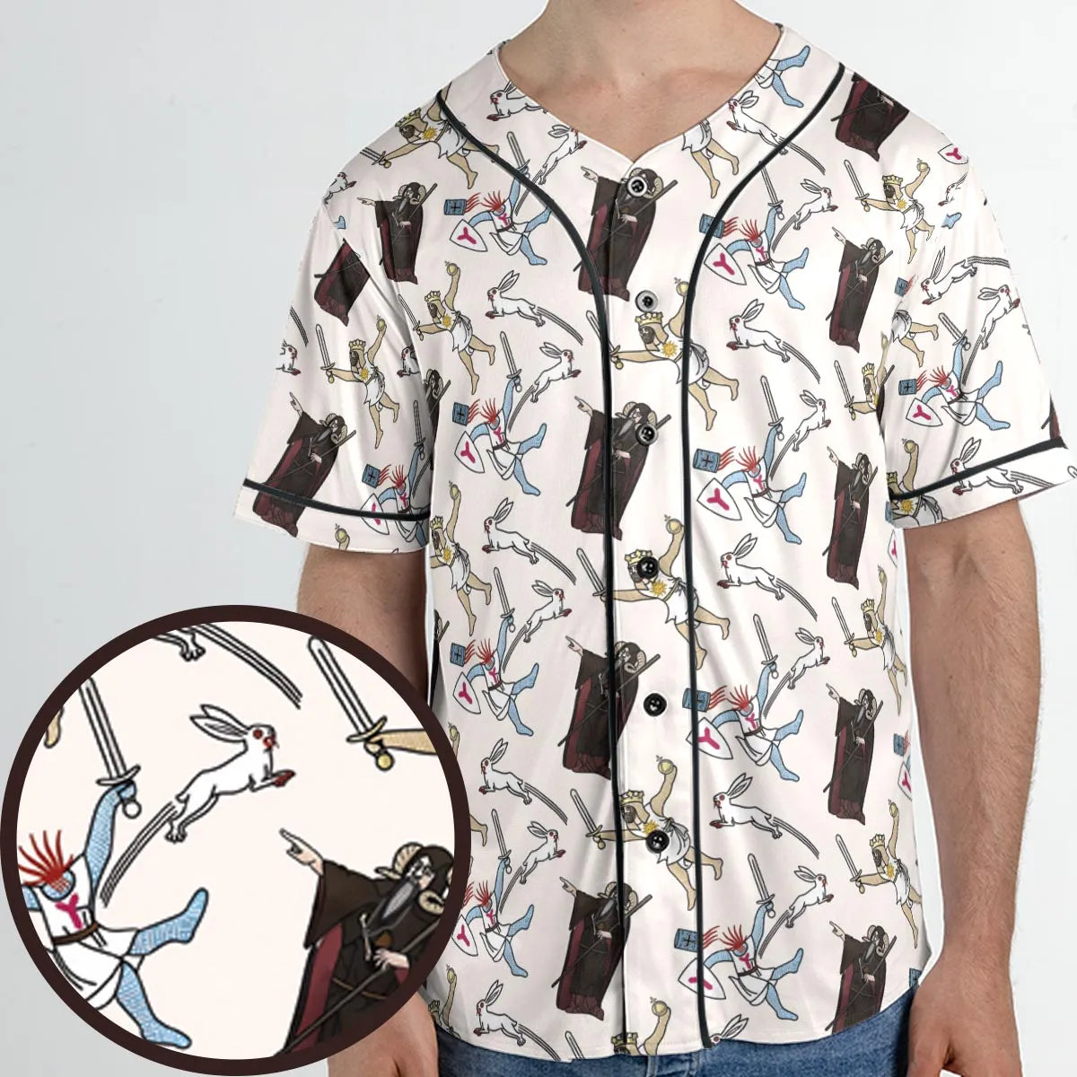 The Killer Rabbit Monty Python Unisex Baseball Jersey