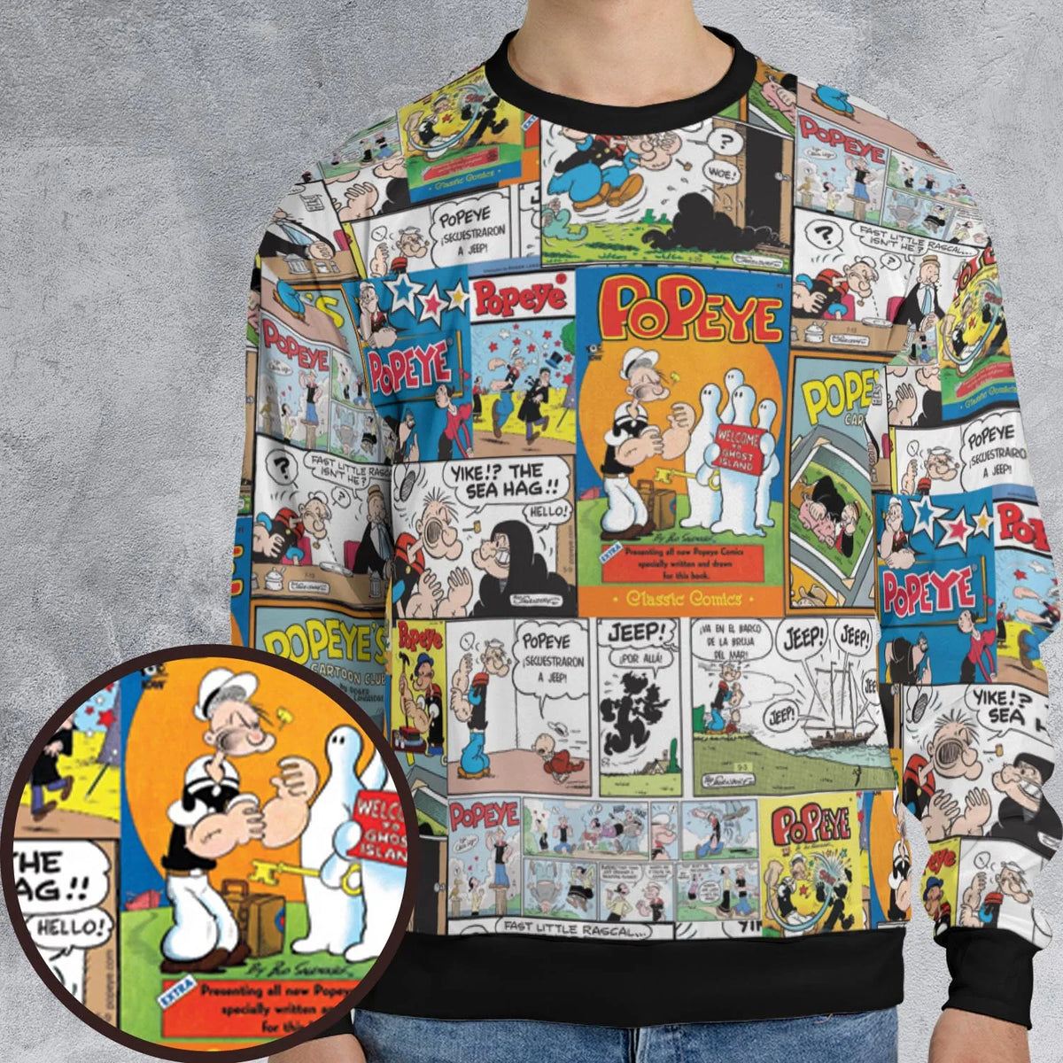 Olive Oyl Popeye Comic All-over Print Sweatshirt