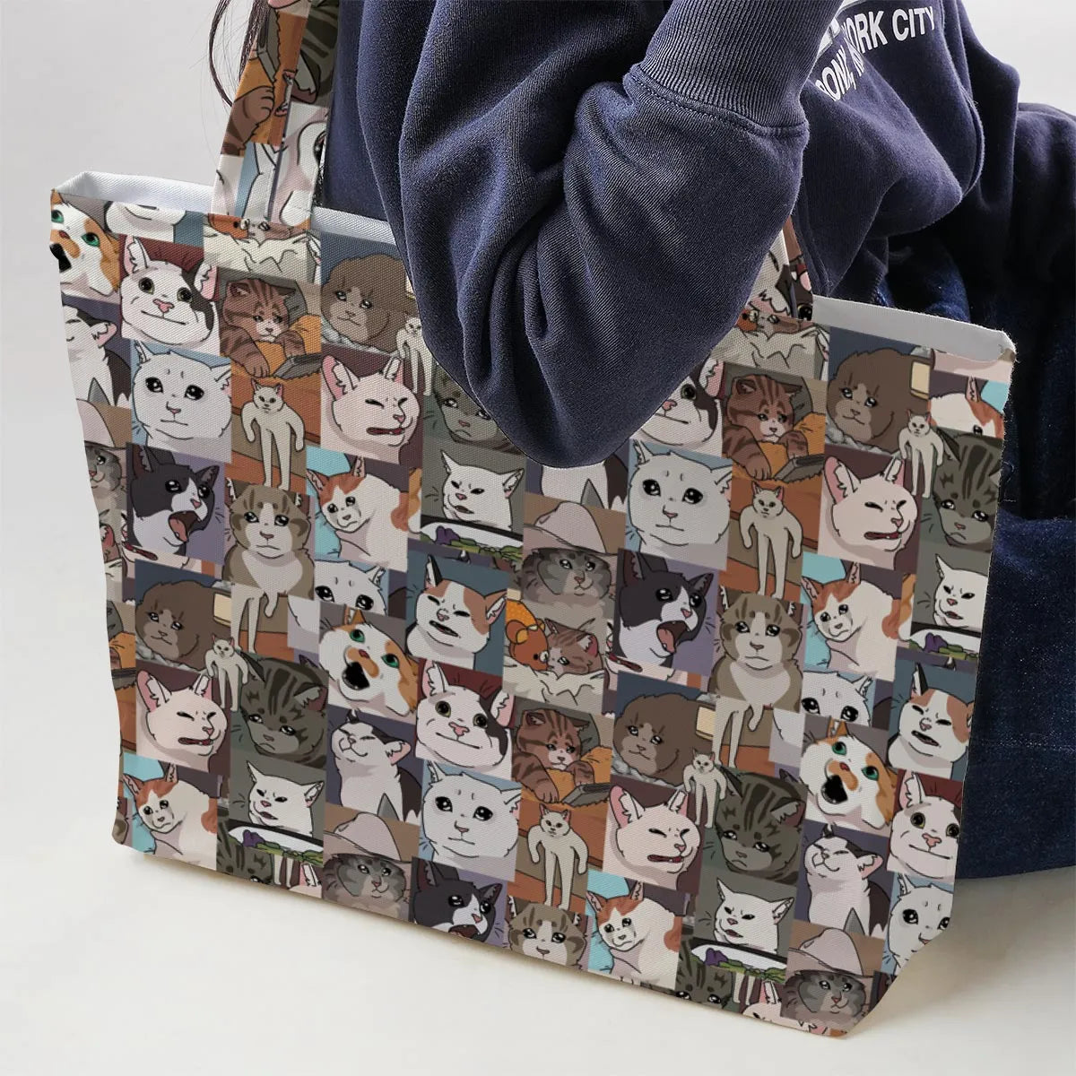 Funny Cat Internet Meme Large Tote Bag