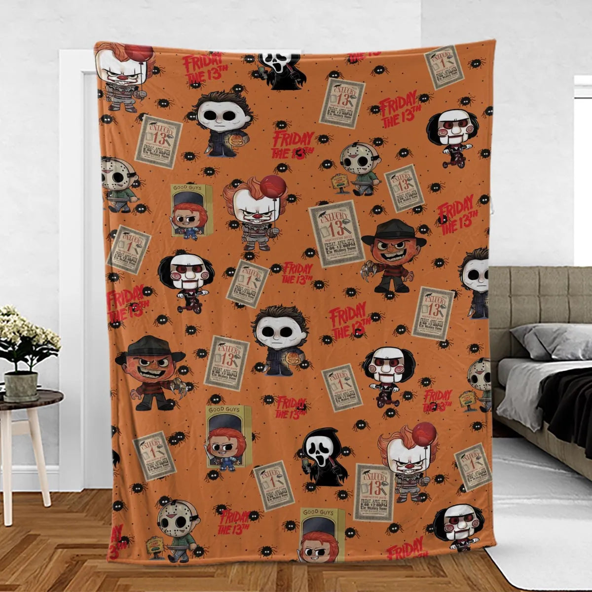 Chibi Horror Characters Fleece Blanket