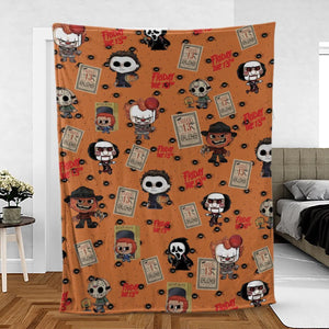Chibi Horror Characters Fleece Blanket