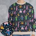 Clowns Popcorn Killer Klowns from Outer Space Pattern All-over Print Sweatshirt