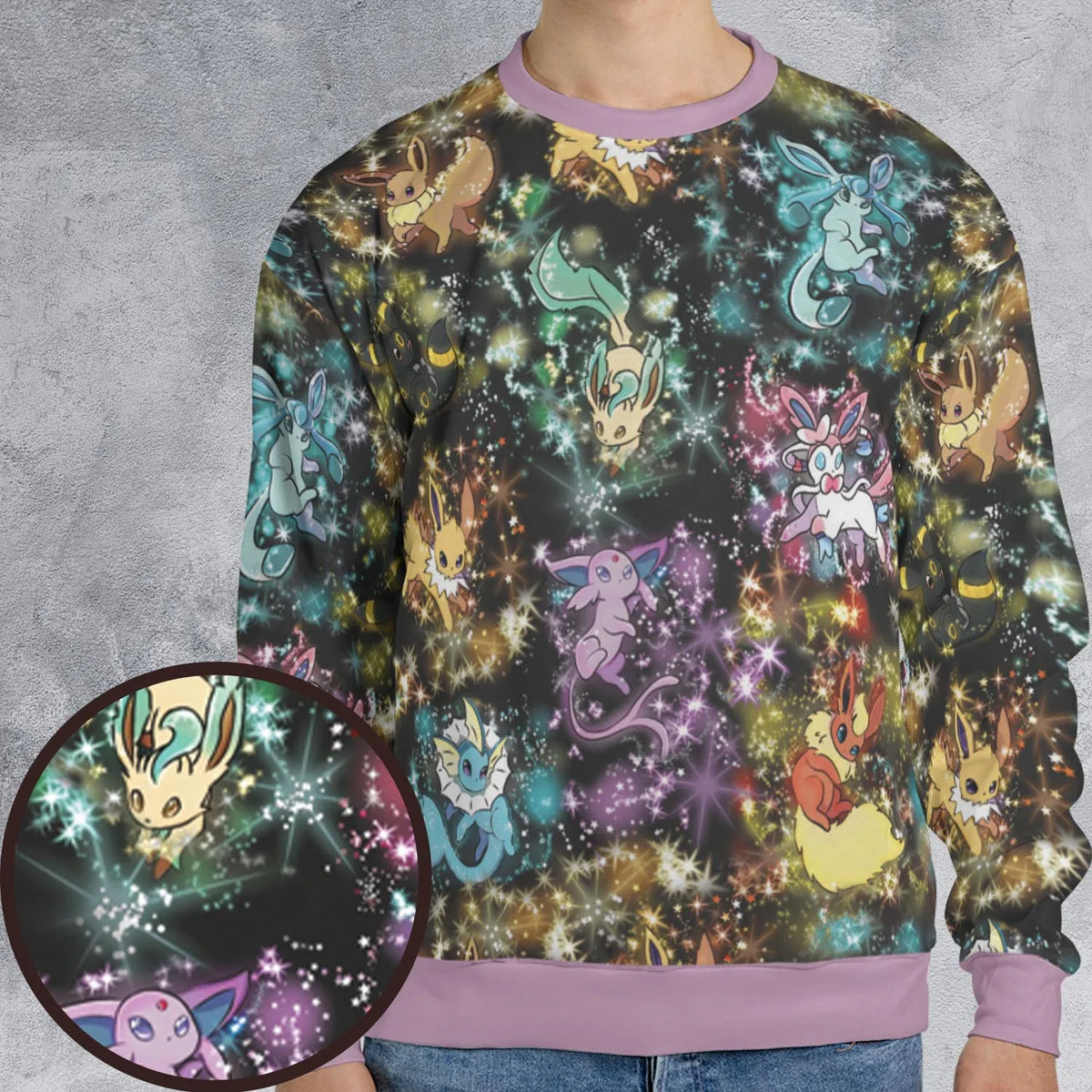Eevee Evolution in the Galaxy All-over Print Sweatshirt