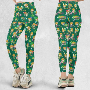 Cute Link Posing The Legend Of Zelda Legging