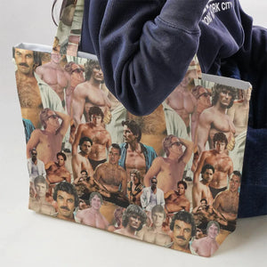 Vintage Hunks of The 80s Large Tote Bag